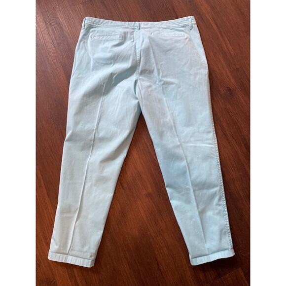 Talbots Size 16 Girlfriend Chino Summer Pants Light Blue Cotton - Picture 2 of 4